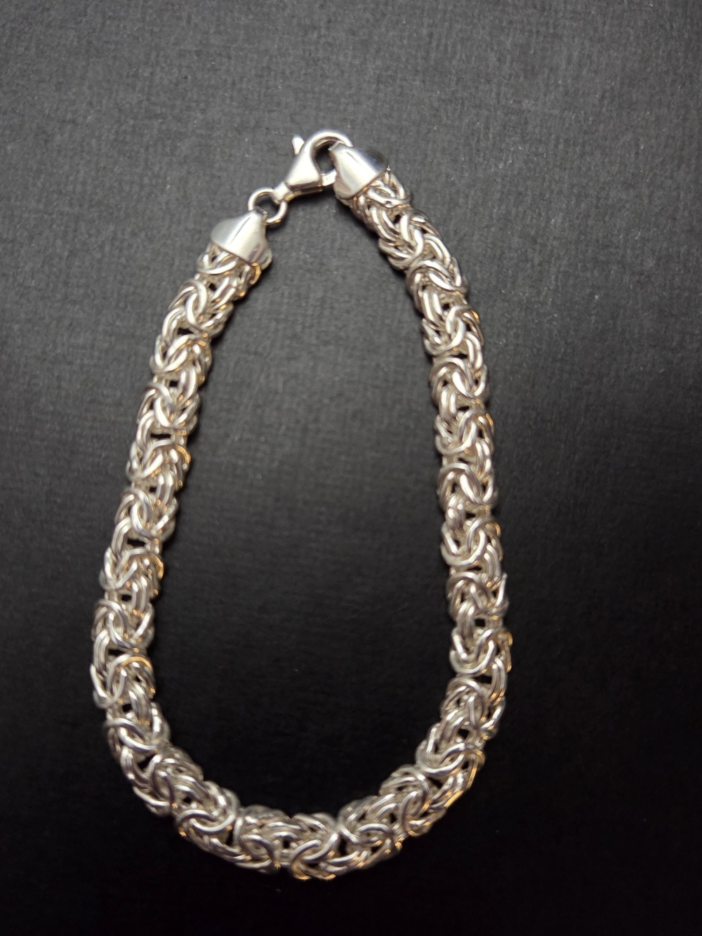 Sterling Silver Rope Byzantine Chain Bracelet - Silver